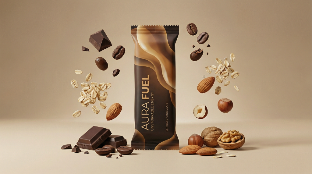 Close-up of Aura Fuel packaging texture